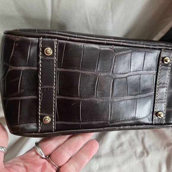 Dooney & Bourke Dark Brown Croc-Embossed Tote - Picture 5 of 7
